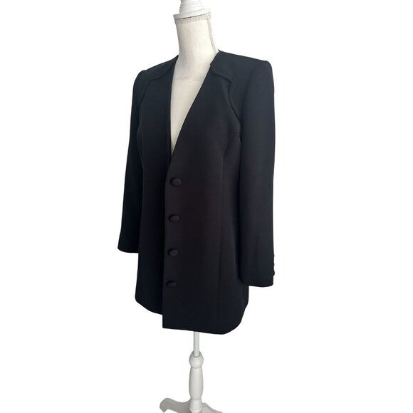 BLACK IRIS Women's Black Blazer Jacket Size 4 - Picture 4 of 7